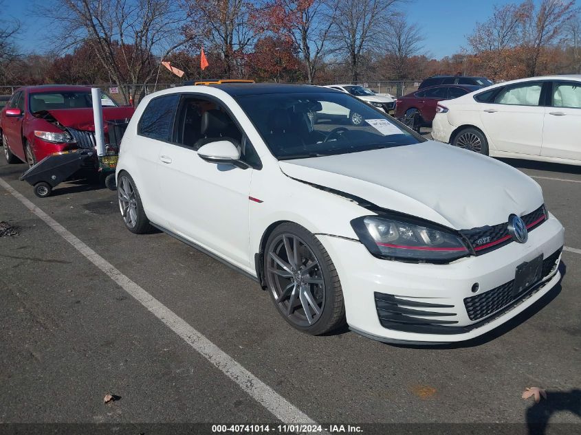 VIN 3VWYT7AU2GM005192 2016 Volkswagen Golf Gti, Se... no.1