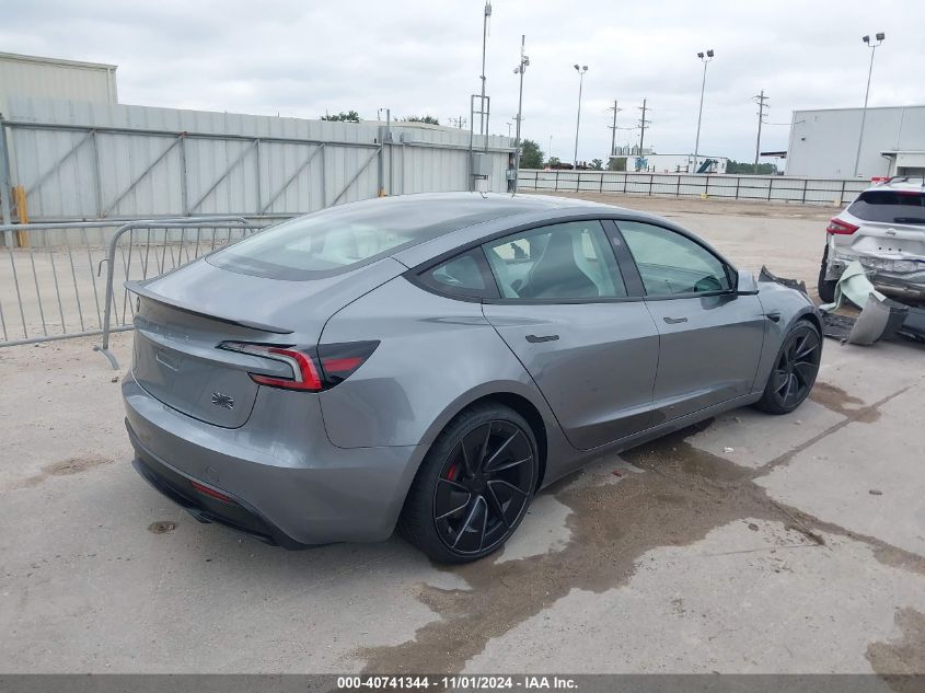 VIN 5YJ3E1ET9RF848447 2024 Tesla Model 3, Performance no.4