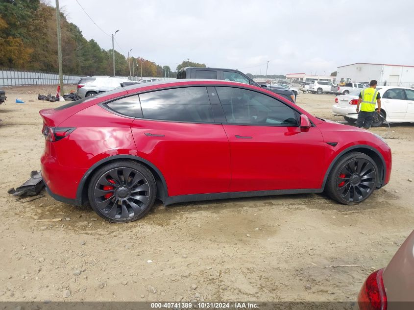 2022 Tesla Model Y Performance Dual Motor All-Wheel Drive VIN: 7SAYGDEFXNF489389 Lot: 40741389