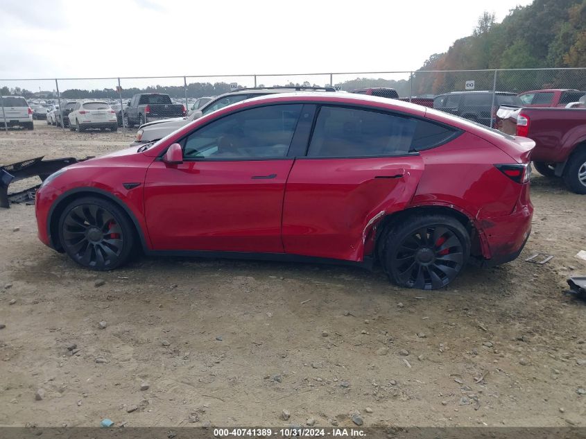 2022 Tesla Model Y Performance Dual Motor All-Wheel Drive VIN: 7SAYGDEFXNF489389 Lot: 40741389