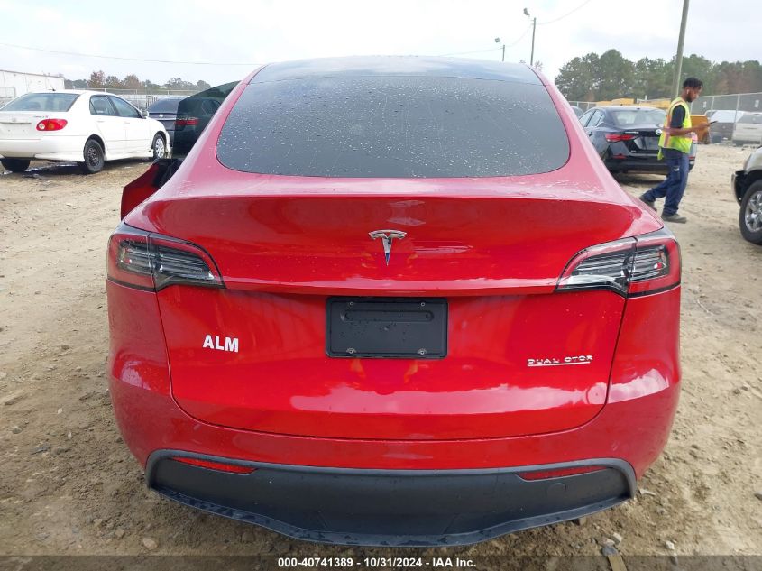 2022 Tesla Model Y Performance Dual Motor All-Wheel Drive VIN: 7SAYGDEFXNF489389 Lot: 40741389