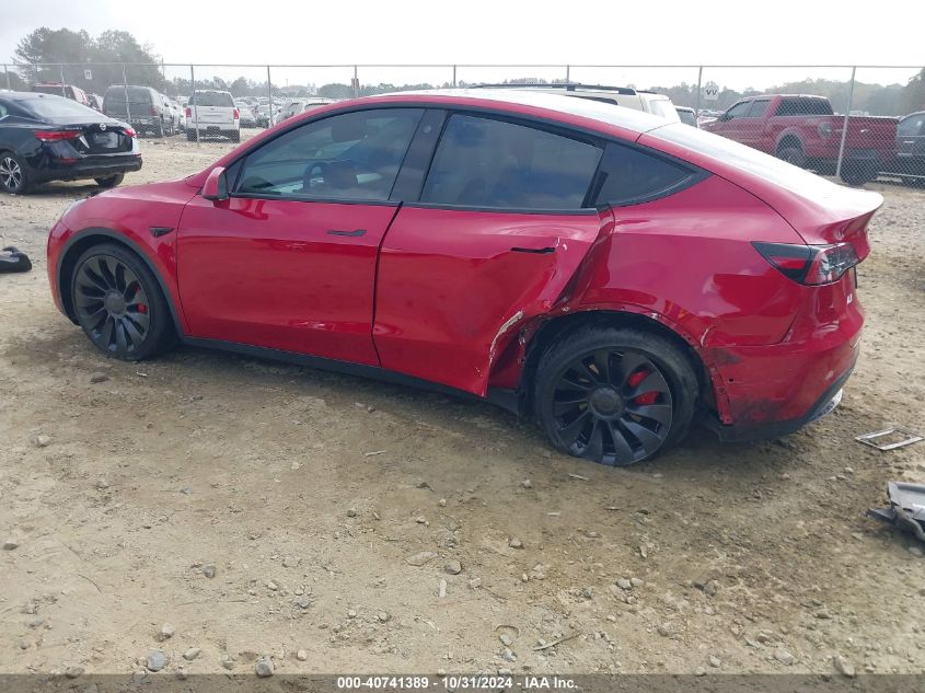 2022 Tesla Model Y Performance Dual Motor All-Wheel Drive VIN: 7SAYGDEFXNF489389 Lot: 40741389