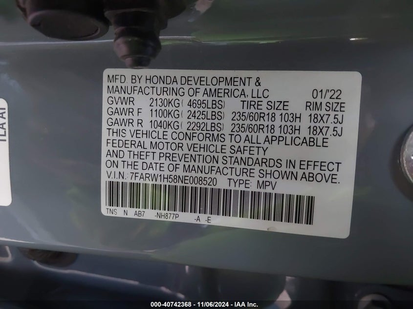 2022 HONDA CR-V 2WD EX - 7FARW1H58NE008520