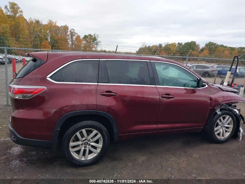 2016 Toyota Highlander Le V6 VIN: 5TDBKRFH2GS330007 Lot: 40742538