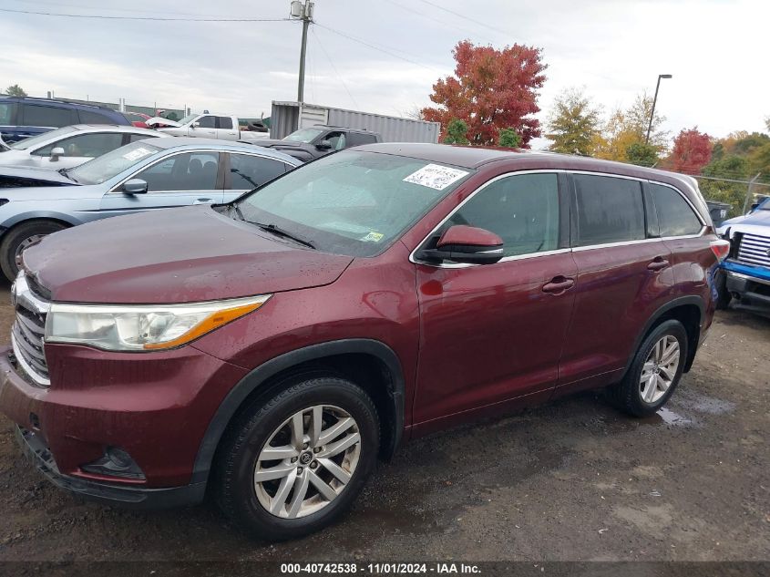 2016 Toyota Highlander Le V6 VIN: 5TDBKRFH2GS330007 Lot: 40742538