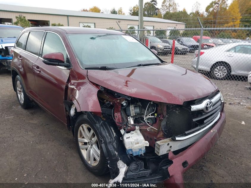 2016 Toyota Highlander Le V6 VIN: 5TDBKRFH2GS330007 Lot: 40742538