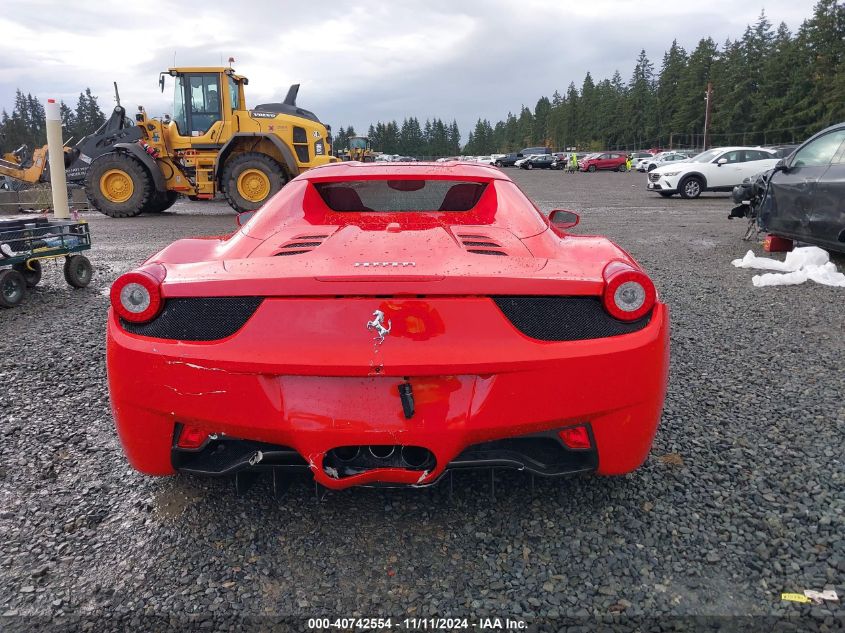 2013 Ferrari 458 Spider VIN: ZFF68NHA7D0194059 Lot: 40742554