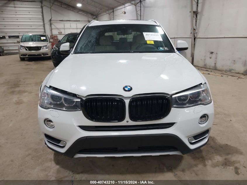 2017 BMW X3 xDrive28I VIN: 5UXWX9C54H0T03827 Lot: 40743210