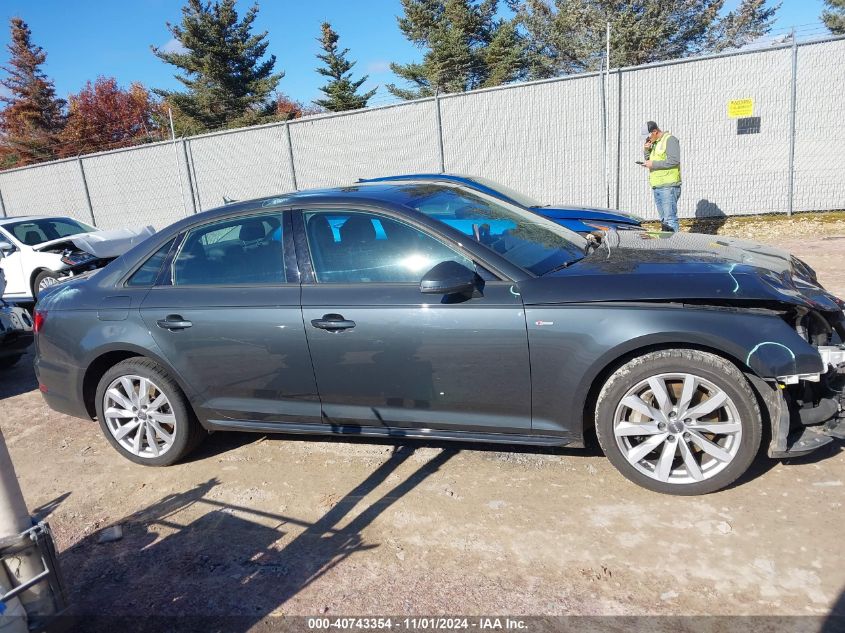 2018 Audi A4 2.0T Premium/2.0T Tech Premium VIN: WAUDNAF48JA072236 Lot: 40743354