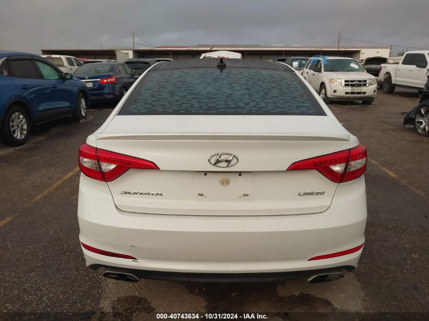 2015 Hyundai Sonata Limited VIN: 5NPE34AF6FH028565 Lot: 40743634