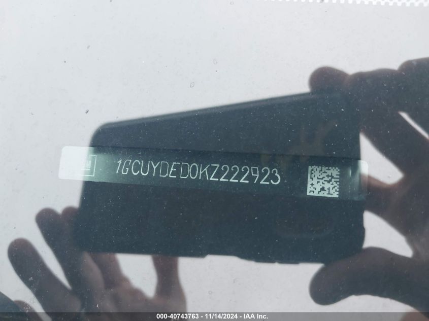 2019 CHEVROLET SILVERADO 1500 LT - 1GCUYDED0KZ222923