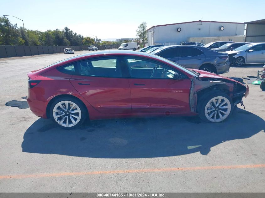 2022 Tesla Model 3 Rear-Wheel Drive VIN: 5YJ3E1EA2NF190141 Lot: 40744165