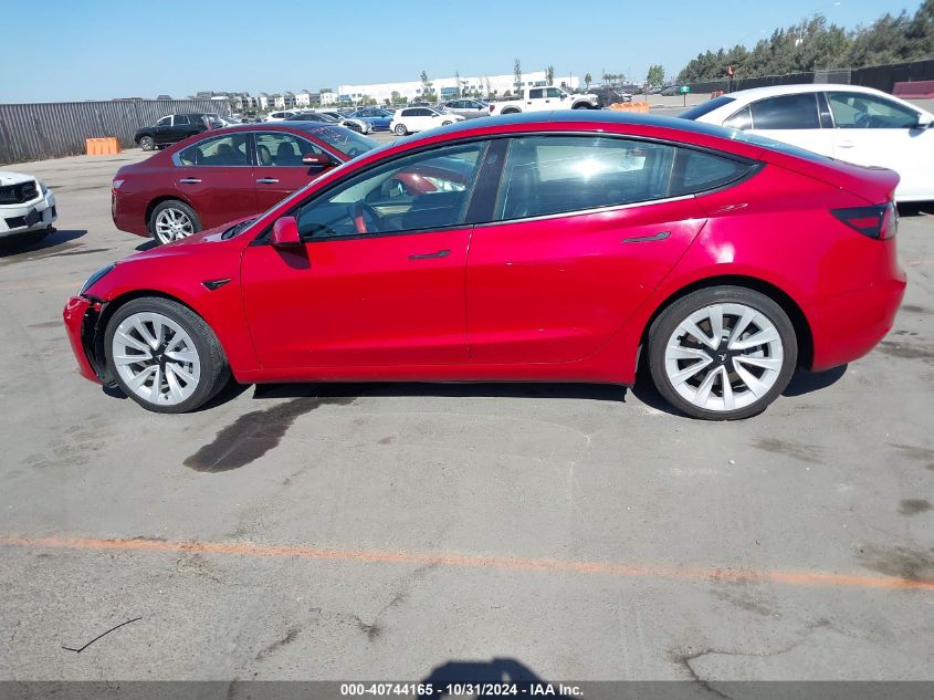 2022 Tesla Model 3 Rear-Wheel Drive VIN: 5YJ3E1EA2NF190141 Lot: 40744165