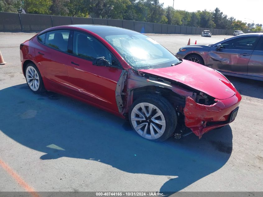 VIN 5YJ3E1EA2NF190141 2022 Tesla Model 3, Rear-Whee... no.1