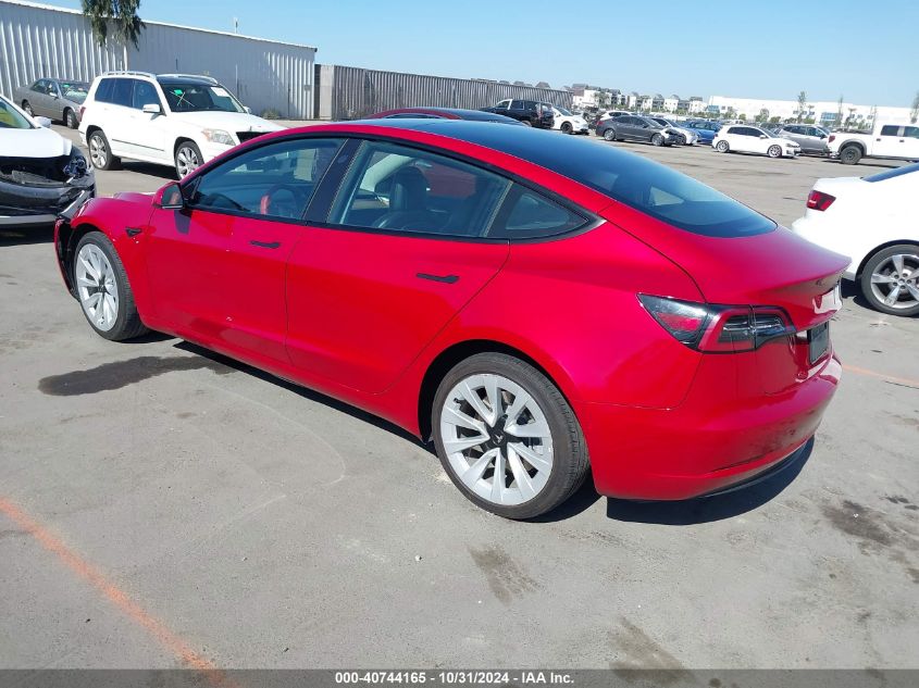 VIN 5YJ3E1EA2NF190141 2022 Tesla Model 3, Rear-Whee... no.3