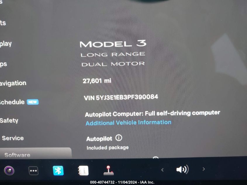 2023 Tesla Model 3 Long Range Dual Motor All-Wheel Drive VIN: 5YJ3E1EB3PF390084 Lot: 40744732