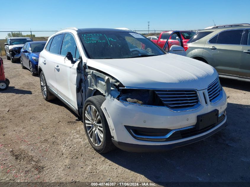 2016 Lincoln Mkx Reserve VIN: 2LMTJ6LR3GBL67894 Lot: 40746387