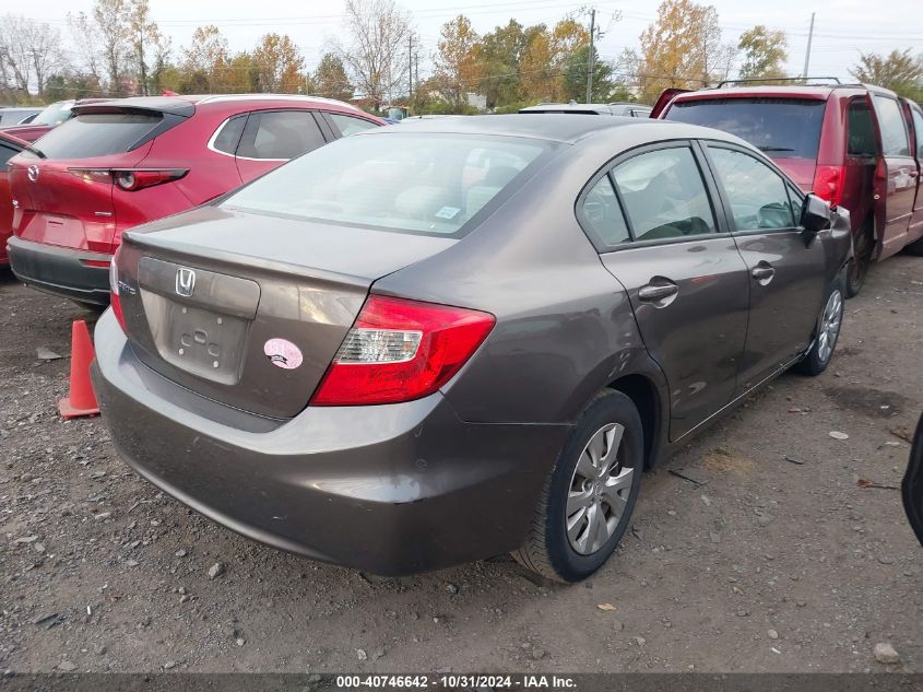 2012 Honda Civic Lx VIN: 19XFB2F55CE027421 Lot: 40746642