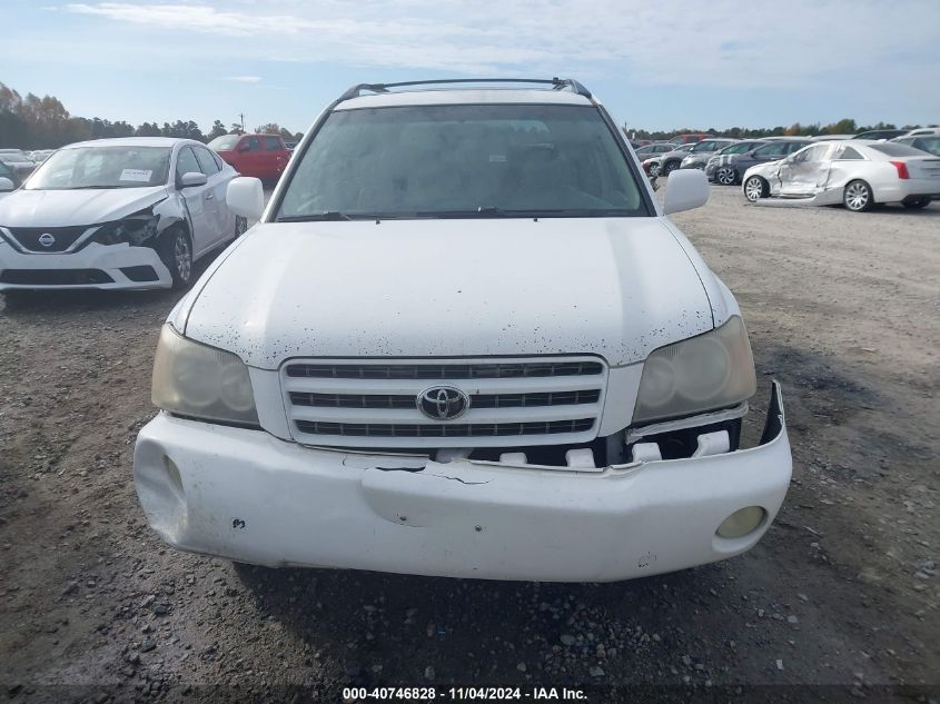 2001 Toyota Highlander V6 VIN: JTEHF21A310012919 Lot: 40746828