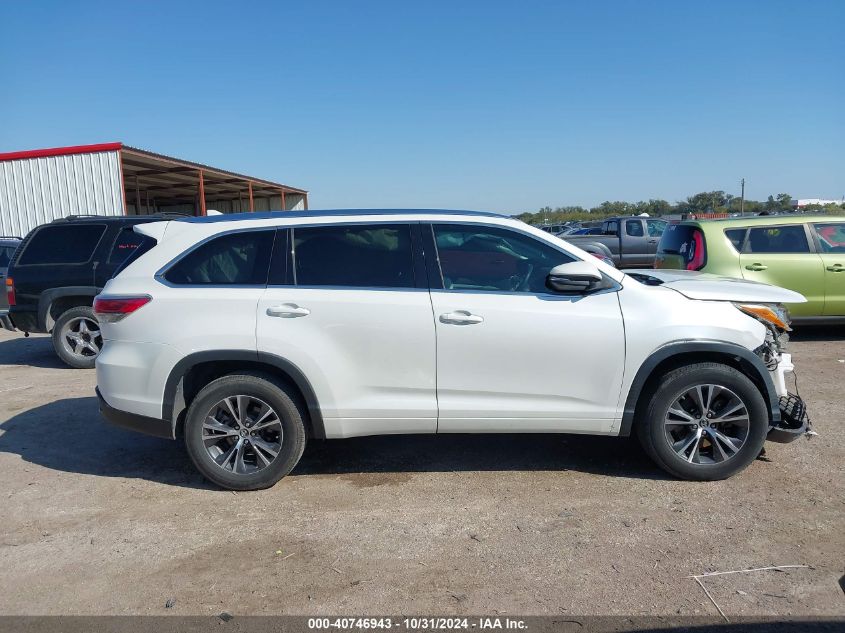 2016 Toyota Highlander Xle V6 VIN: 5TDKKRFH8GS153611 Lot: 40746943