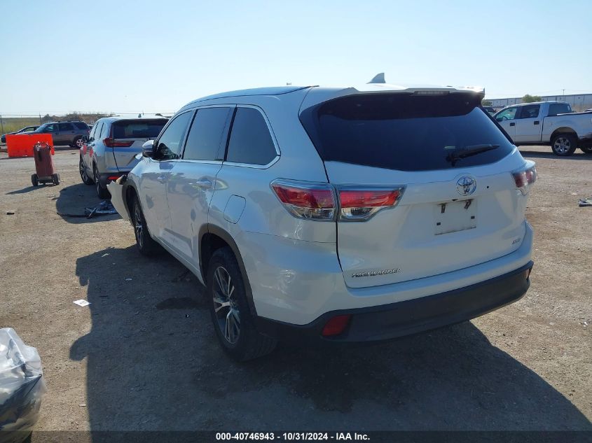 2016 Toyota Highlander Xle V6 VIN: 5TDKKRFH8GS153611 Lot: 40746943