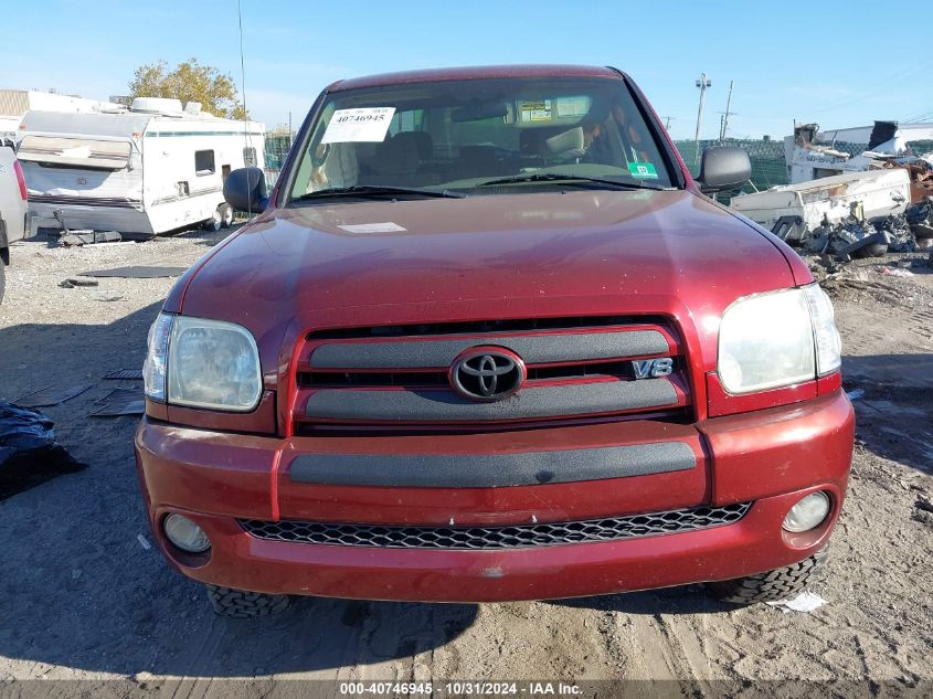 2005 Toyota Tundra Sr5 V8 VIN: 5TBDT44135S496296 Lot: 40746945