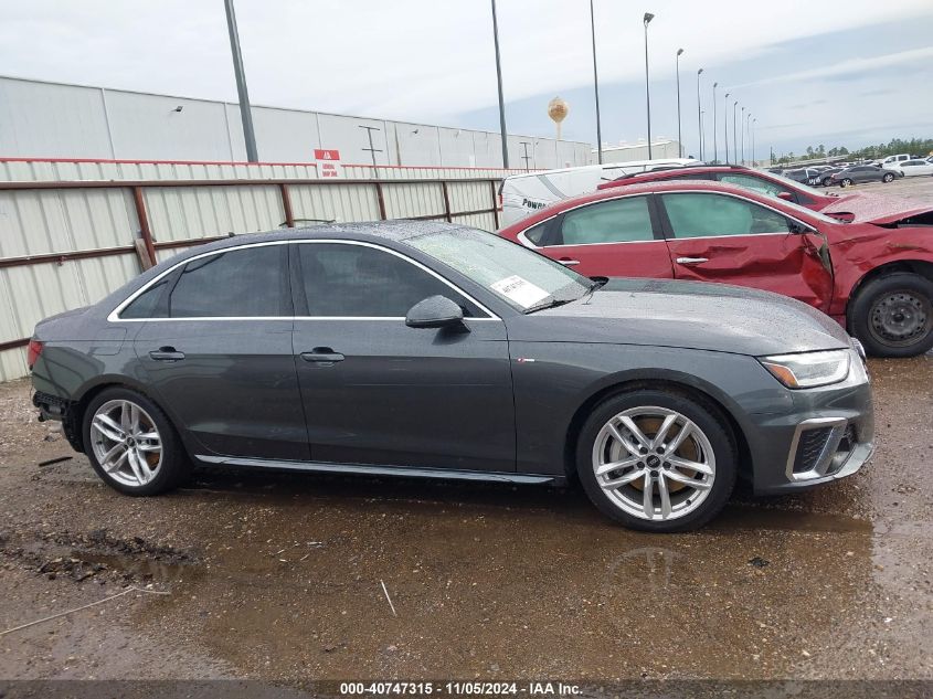 2022 Audi A4 Premium Plus 45 Tfsi S Line Quattro S Tronic VIN: WAUEAAF45NN009688 Lot: 40747315