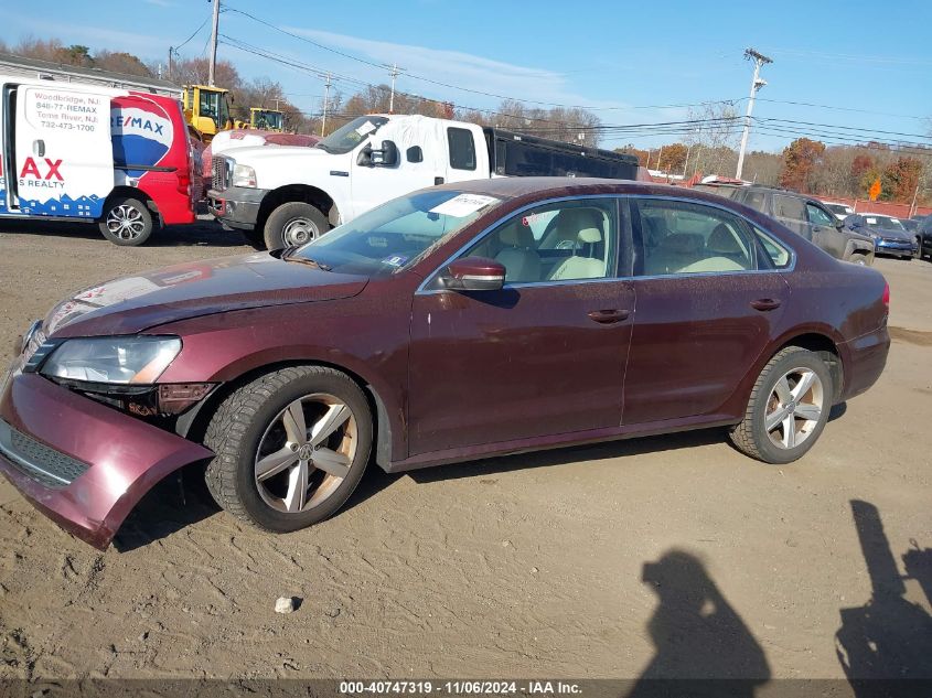 2013 Volkswagen Passat 2.5L Se VIN: 1VWBP7A32DC111950 Lot: 40747319