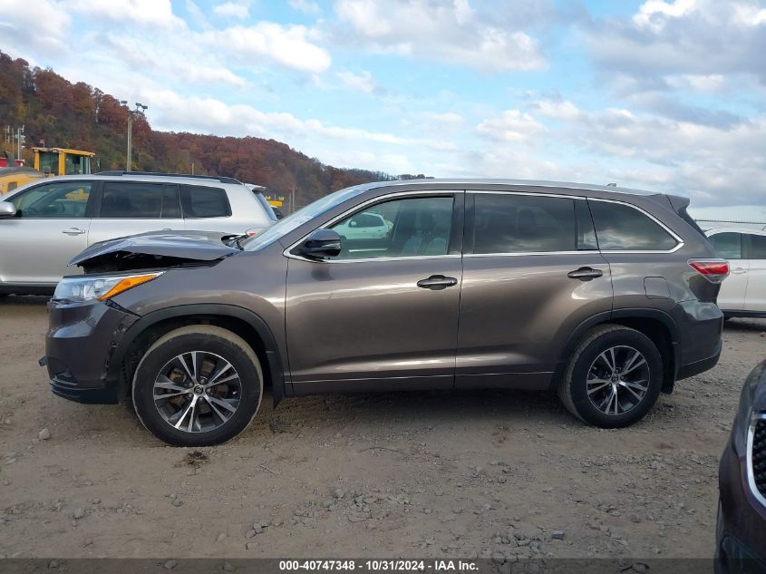 2016 Toyota Highlander Xle V6 VIN: 5TDJKRFH4GS232835 Lot: 40747348