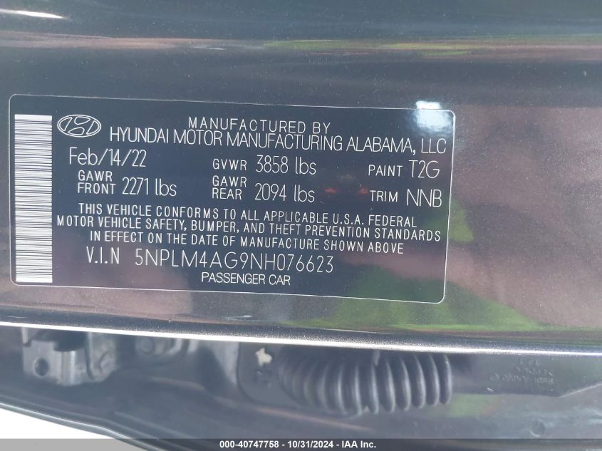 2022 HYUNDAI ELANTRA SEL - 5NPLM4AG9NH076623