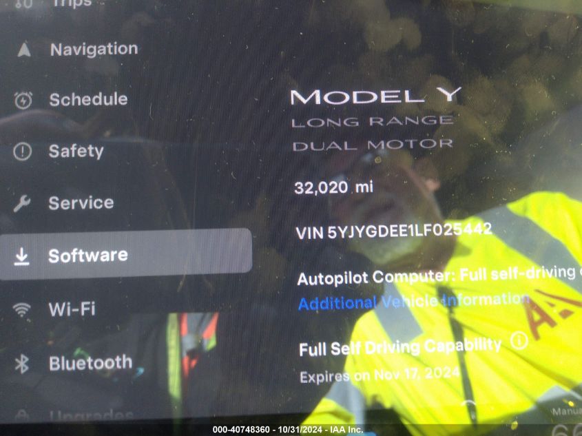 2020 Tesla Model Y Long Range Dual Motor All-Wheel Drive VIN: 5YJYGDEE1LF025442 Lot: 40748360