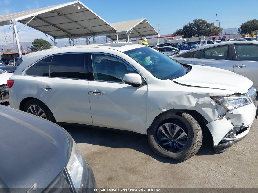 2016 Acura Mdx Technology Acurawatch Plus Packages/Technology Package VIN: 5FRYD4H44GB040100 Lot: 40748587