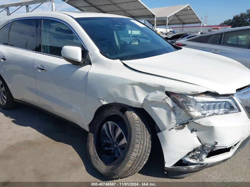 2016 Acura Mdx Technology Acurawatch Plus Packages/Technology Package VIN: 5FRYD4H44GB040100 Lot: 40748587