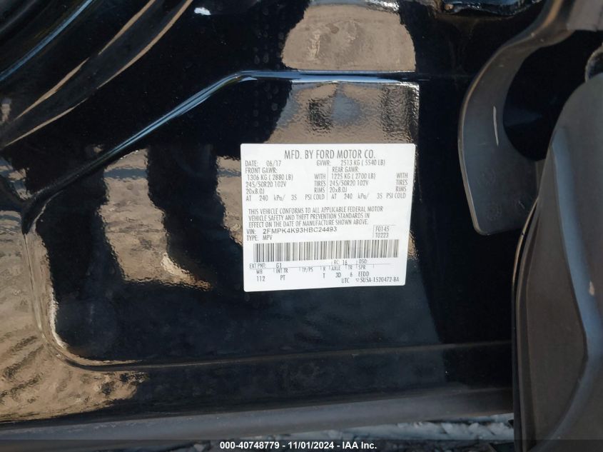 2017 FORD EDGE TITANIUM - 2FMPK4K93HBC24493