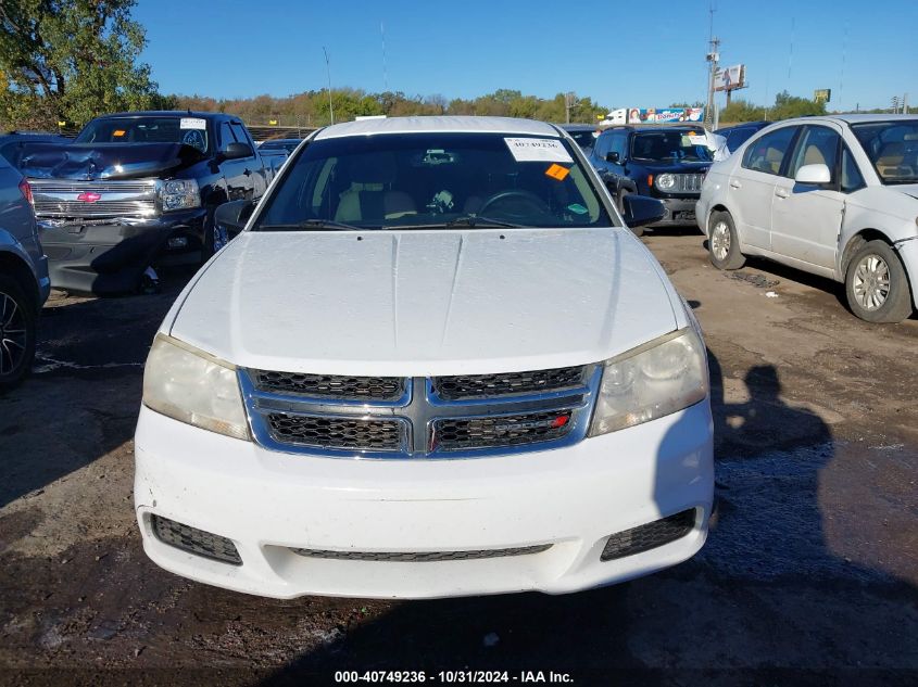 2013 Dodge Avenger Se V6 VIN: 1C3CDZAG0DN621804 Lot: 40749236