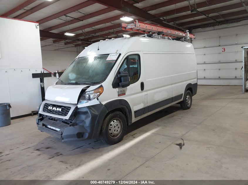 Vin: 3c6lrvdg2me522835, lot: 41238709, ram promaster 2500 high roof 159 wb 20212