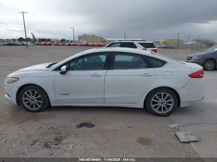 2017 Ford Fusion Hybrid Se VIN: 3FA6P0LU1HR182796 Lot: 40749485