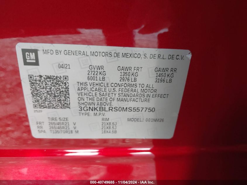 2021 CHEVROLET BLAZER AWD PREMIER - 3GNKBLRS0MS557750