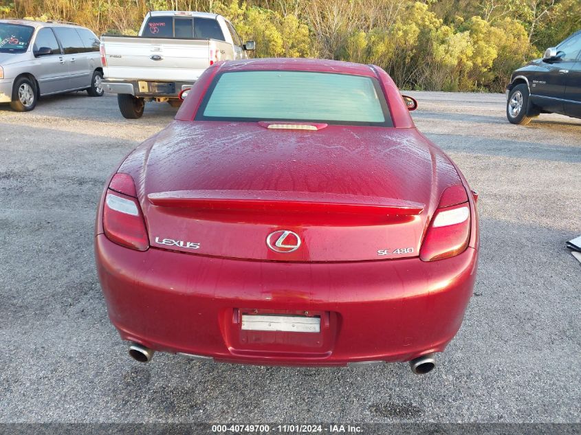 2006 Lexus Sc 430 VIN: JTHFN48YX69008638 Lot: 40749700