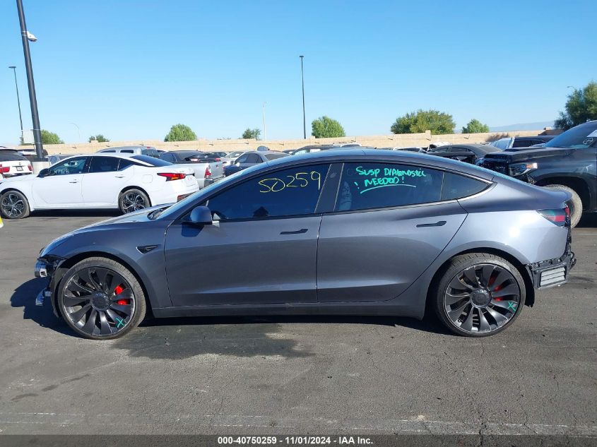 2023 Tesla Model 3 Performance Dual Motor All-Wheel Drive VIN: 5YJ3E1EC0PF701558 Lot: 40750259