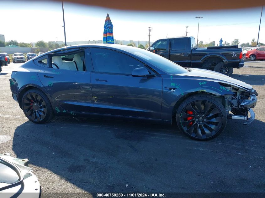 2023 Tesla Model 3 Performance Dual Motor All-Wheel Drive VIN: 5YJ3E1EC0PF701558 Lot: 40750259