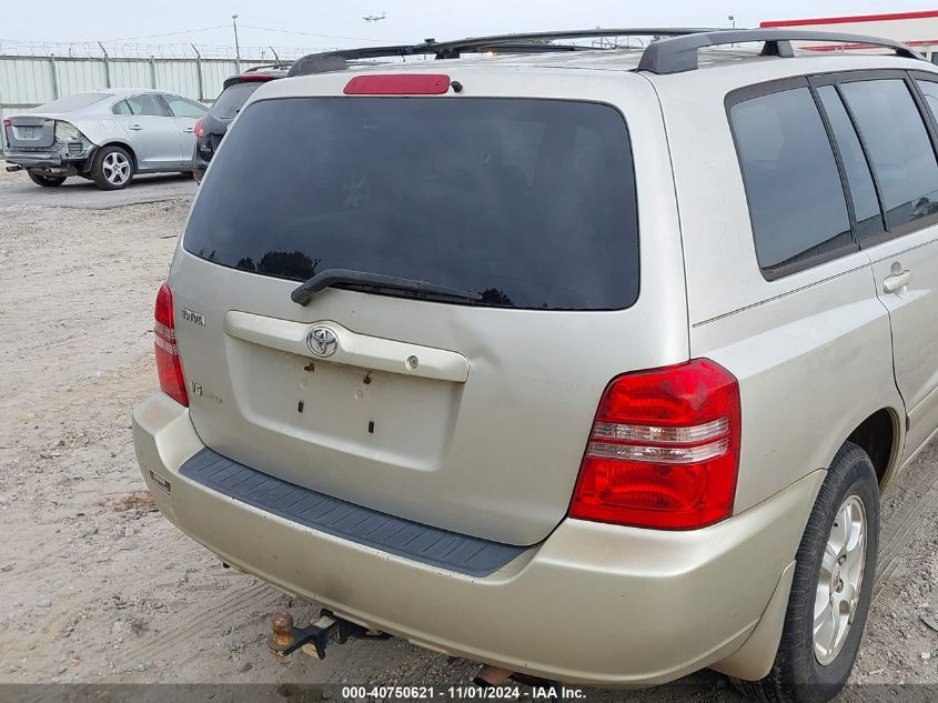 2002 Toyota Highlander V6 VIN: JTEHF21A320052886 Lot: 40750621