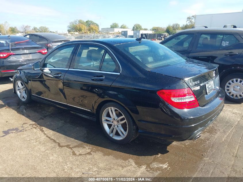 2012 Mercedes-Benz C 250 Luxury/Sport VIN: WDDGF4HB0CR231657 Lot: 40750675