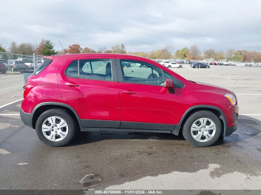 2015 Chevrolet Trax 1Ls VIN: KL7CJKSB1FB111672 Lot: 40750695