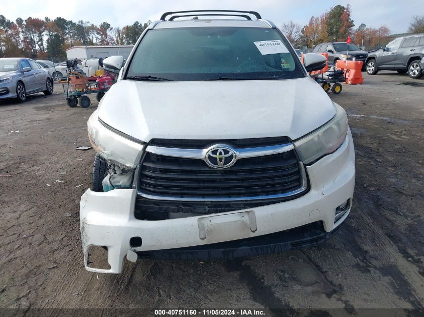 2015 Toyota Highlander Limited V6 VIN: 5TDDKRFH0FS149818 Lot: 40751160