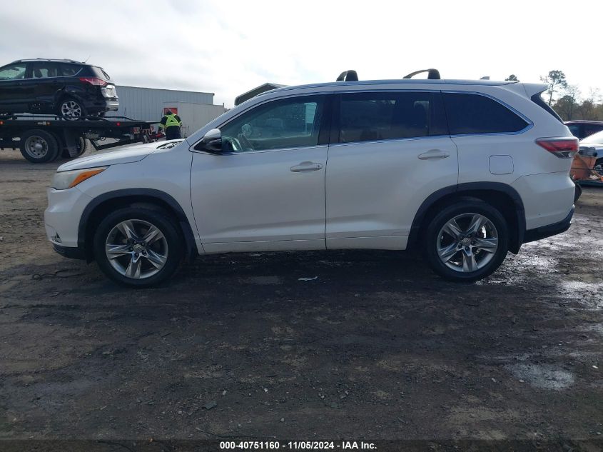 2015 Toyota Highlander Limited V6 VIN: 5TDDKRFH0FS149818 Lot: 40751160