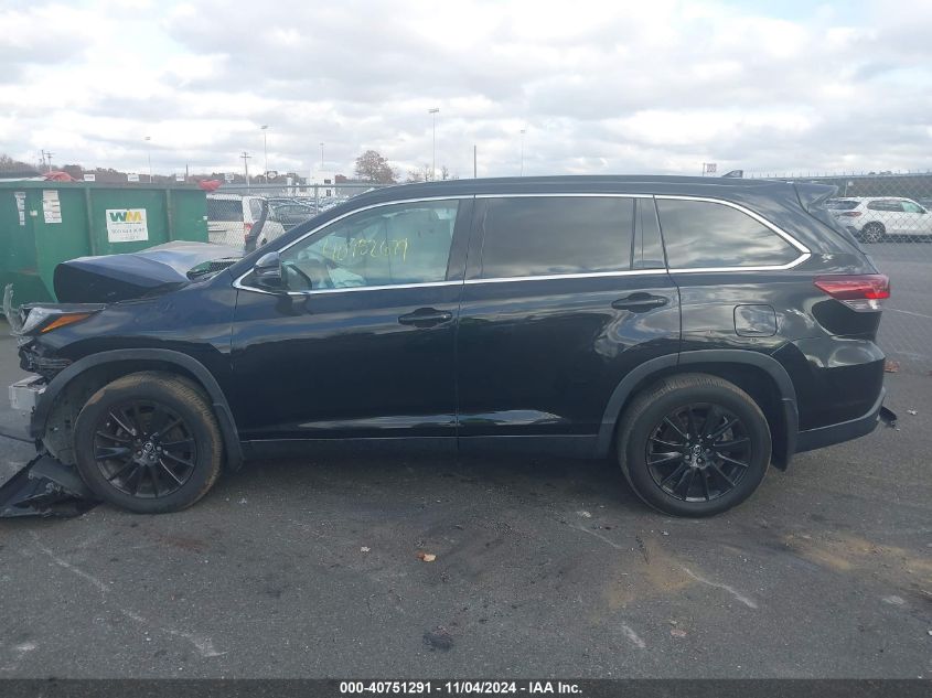 2019 Toyota Highlander Se VIN: 5TDJZRFH2KS604029 Lot: 40751291