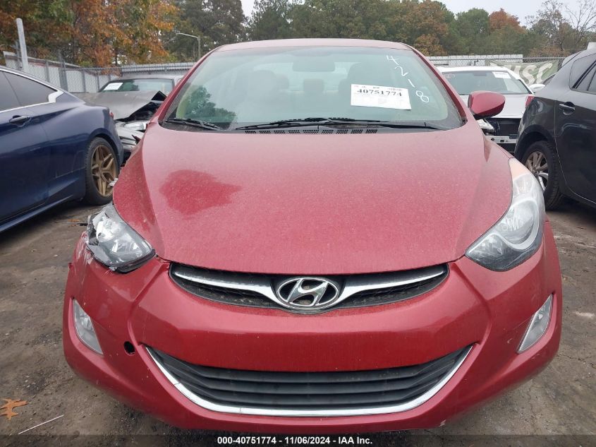 2013 Hyundai Elantra Gls VIN: 5NPDH4AE9DH454218 Lot: 40751774