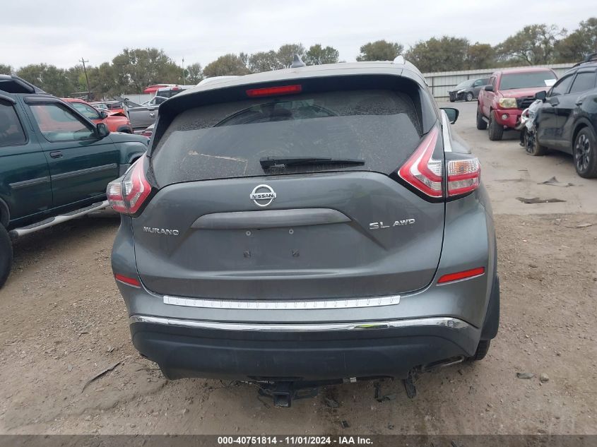 2018 Nissan Murano Sl VIN: 5N1AZ2MH8JN1760 Lot: 40751814