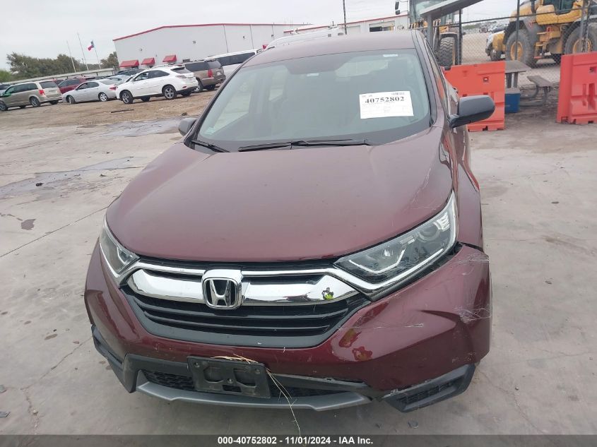 2018 Honda Cr-V Lx VIN: 2HKRW5H37JH421137 Lot: 40752802